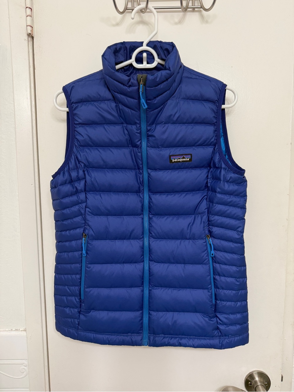 Patagonia Women’s Blue Down Puffer Vest – Size Small